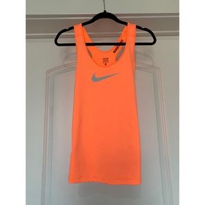 Bright Orange Nike Pro Tank top with Logo